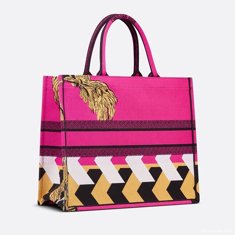 Cheap Motif Dior Book Tote D-Jungle Rose Pop Canvas 0811 Luxury
